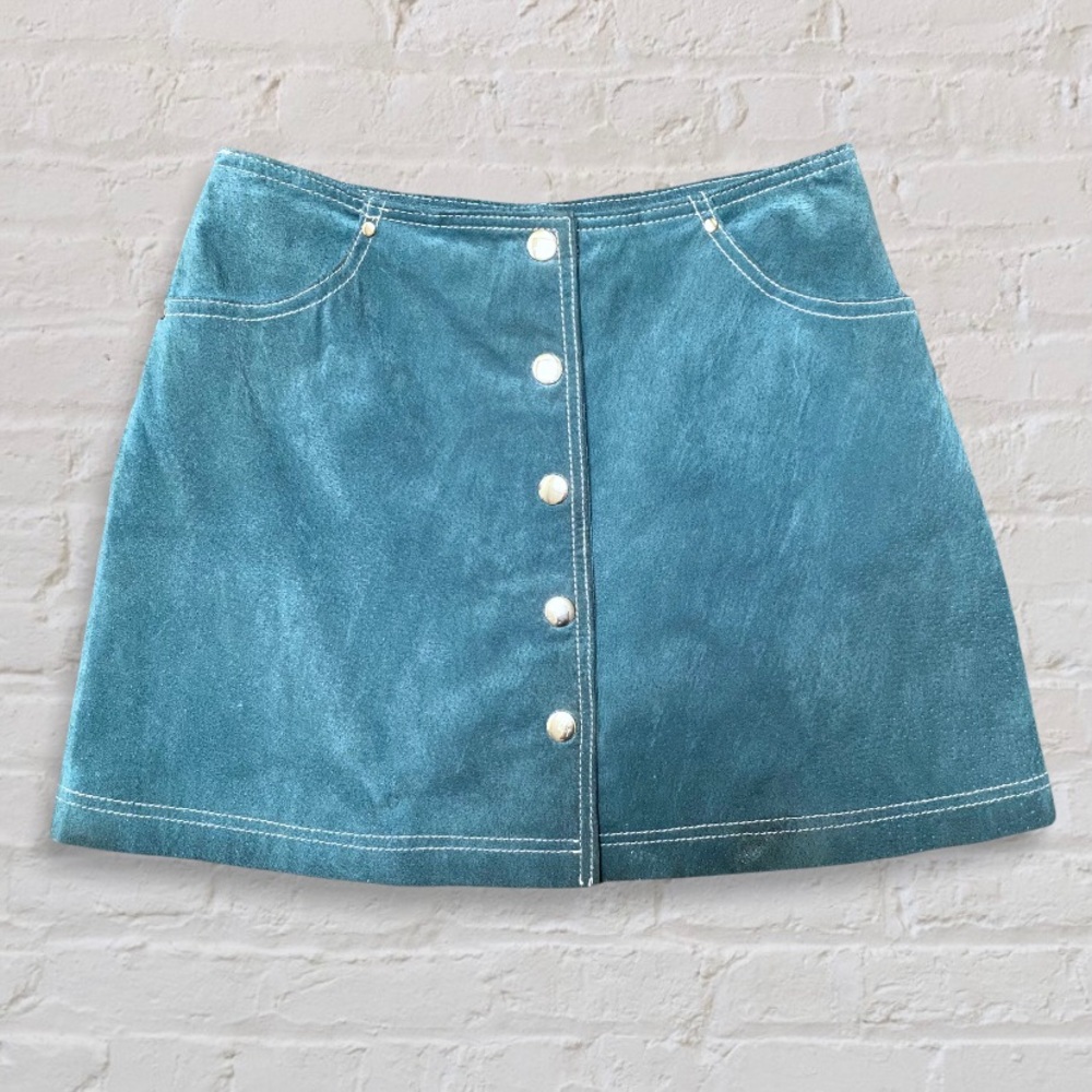 Forever 21 Genuine Suede Button Down Mini Skirt